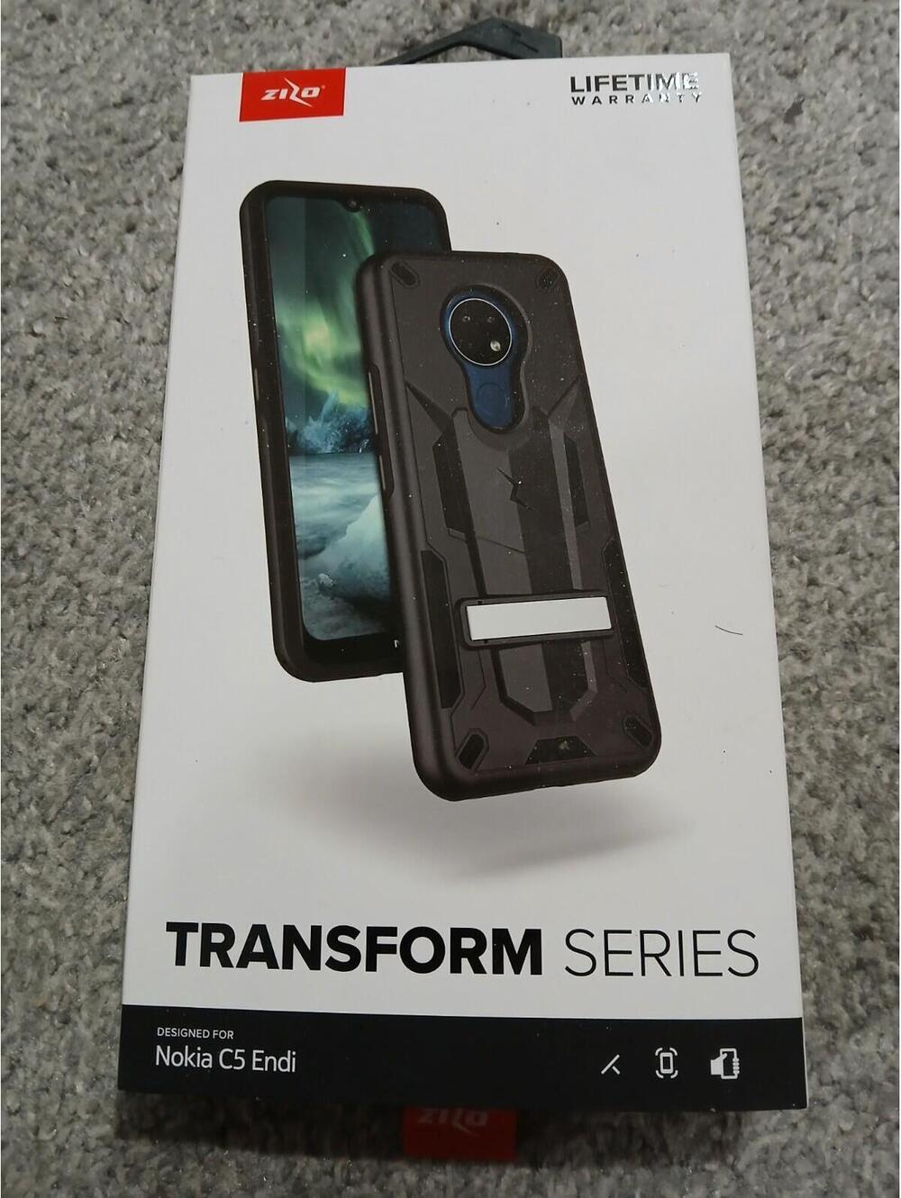 Phone Case For Nokia C5 Endi Zizo Transform Series Black Bolt With Kickstand